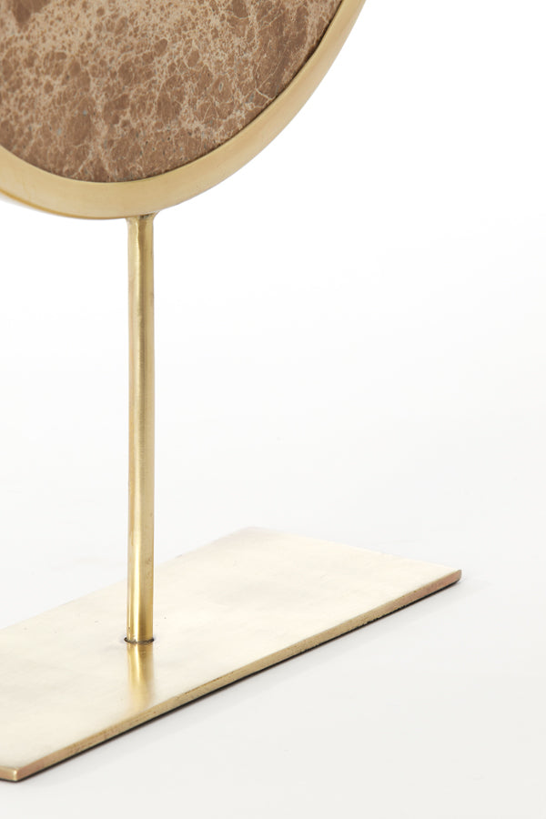 Elegant Brown Marble Sculpture on Base - Dimensions 35x10x51.5 cm