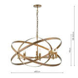 Nitya 8 Light Pendant Mottled Copper