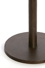Elegant Dark Brown Marble Side Table - Ø48x53 cm
