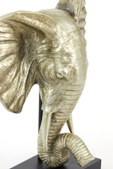 Elegant Light Gold Elephant Ornament on Base - 30x15x35.5 cm