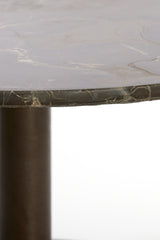 Elegant Round Dark Brown Marble Coffee Table Ø76x36 cm