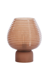 Modern LED Glass Table Lamp with Brown Finish - Alenna 22x27 cm