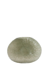 Elegant Shell-Inspired Grey-Green Vase 32.5x10x24 cm
