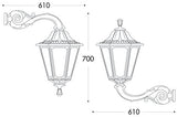Noemi Adam 11W E27 LED CCT, Classic Wall Lantern, Black/Clear