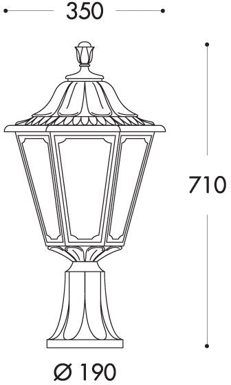 Noemi Lot 11W E27 LED CCT, Classic Pedestal Lantern, Black/Clear