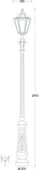 Noemi Nebo 30W E27 HighPower LED CCT, Classic Post Lantern, Black/Clear
