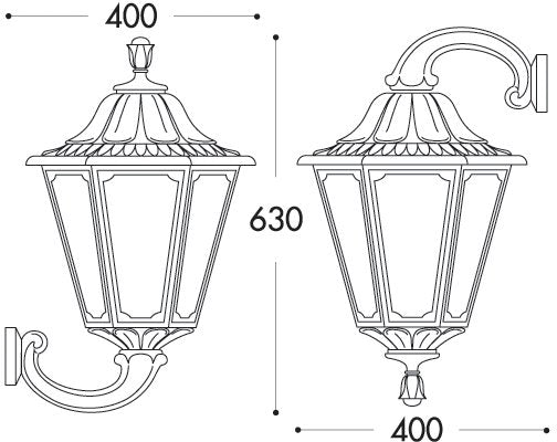 Noemi Ofir 11W E27 LED CCT, Classic Wall Lantern, Black/Clear