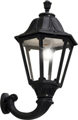 Noemi Ofir 11W E27 LED CCT, Classic Wall Lantern, Black/Clear