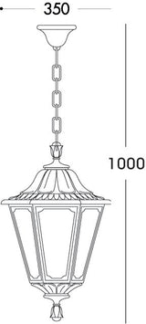 Noemi Sichem 15W E27 HighPower LED CCT, Classic Chain Lantern, Black/Clear