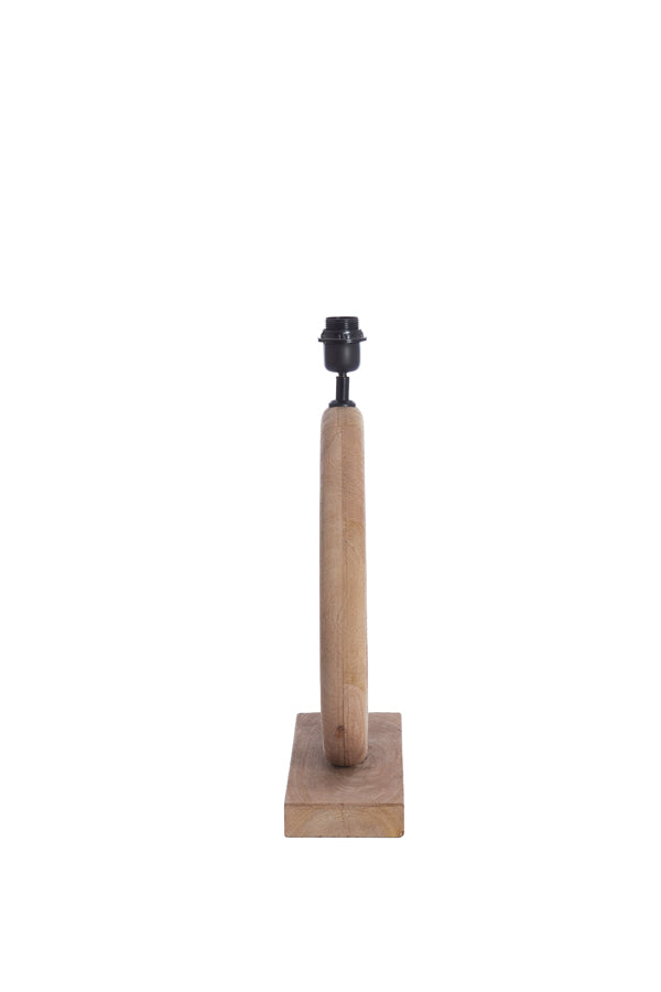 Elegant Nubia Wood Lamp Base in Natural Matte, 41x13x44 cm