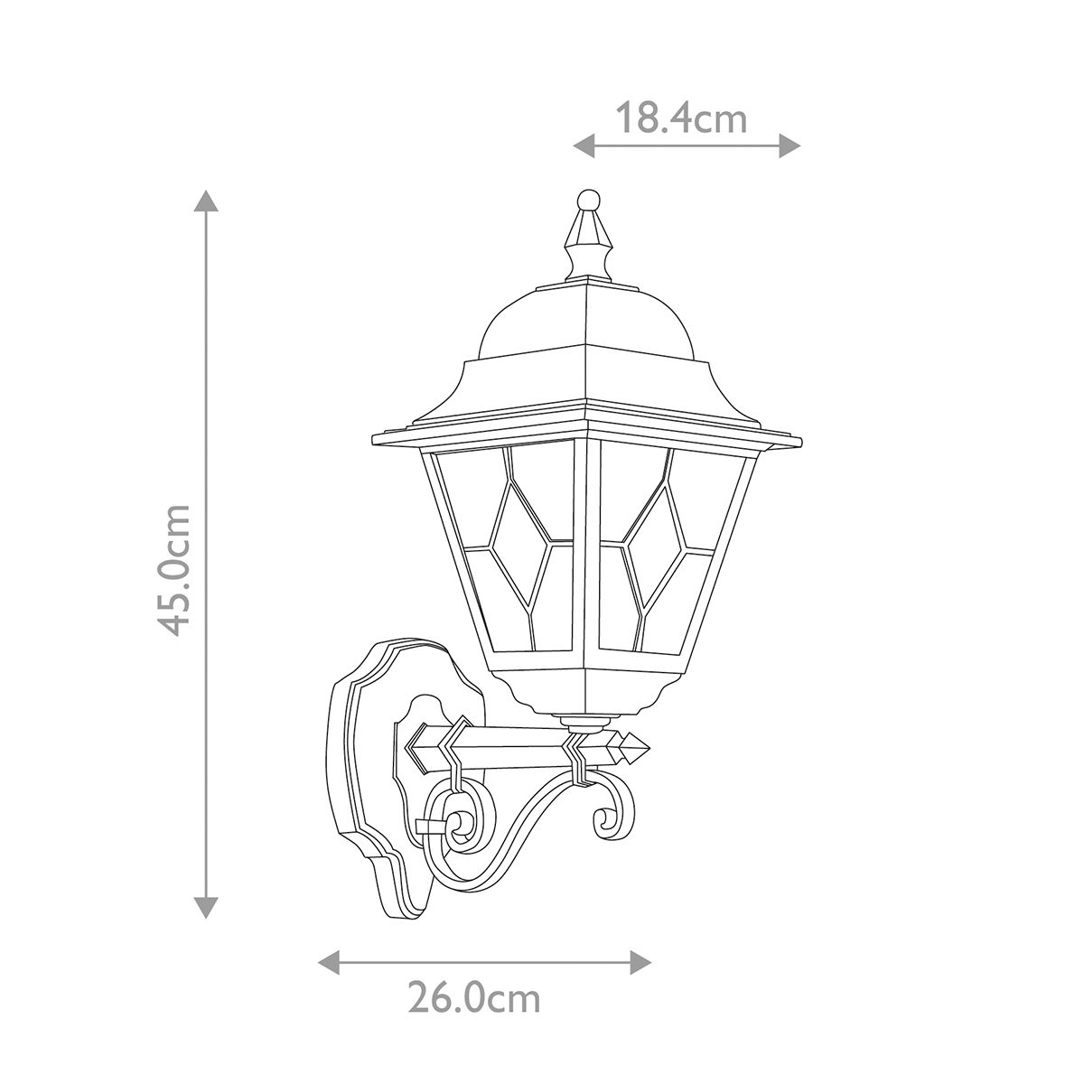 Elegant Black Norfolk Outdoor Wall Lantern
