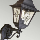 Norfolk Black Metal Outdoor Wall Lantern with PIR Sensor