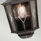 Norfolk Black Metal Half Lantern with Glass Panels