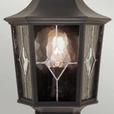 Norfolk Black Metal Half Lantern with Glass Panels