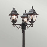 Norfolk Black Triple Lantern Outdoor Post Light