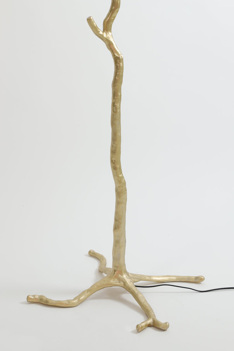 Elegant Feathered Floor Lamp in Gold and White - E14 Ø95x180 cm