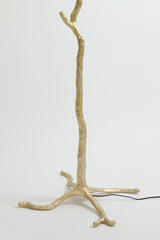 Elegant Feathered Floor Lamp in Gold and White - E14 Ø95x180 cm
