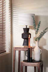 Matte Black Wooden Lamp Base Ø17x44 cm Gregor Design