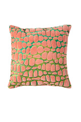 Elegant Tomba Cushion 45x45 cm in Green and Coral