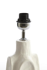 Ceramic Lamp Base, Matte Cream Finish, 20.5x37 cm
