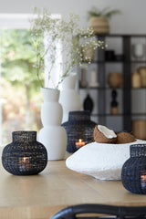 Valery Matte Black Tealight Holder Ø27x24 cm