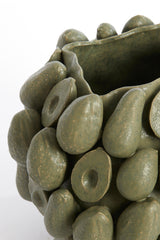 Elegant Olive Green Ceramic Vase - 36x35.5x31.5 cm