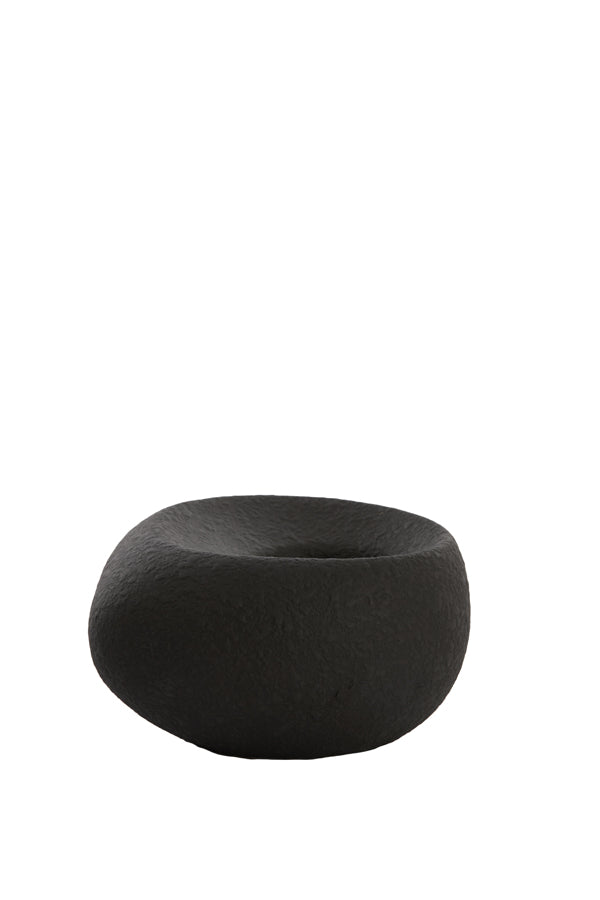 Elegance in Ebony: Alka Ceramics Tealight Holder 16x16x9 cm