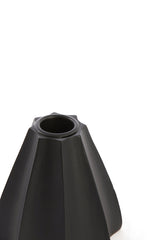 Matte Black Limni Candle Holder - 9x8.5 cm