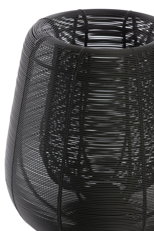 Matte Black Aboso Table Lamp - 24cm Diameter, 54cm Height