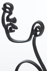 Black Matt Face Sculpture on Stand 33x8x48 cm