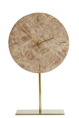 Elegant Brown Moreno Marble Clock with Base - 25.5x10x42.5 cm