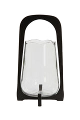 Cyclone Ø26x48 cm Anosy Transparent Glass with Ebony Wood Base