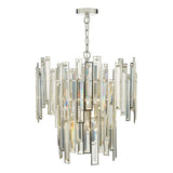 Odile 6 Light Pendant Champagne Crystal Polished Nickel Frame