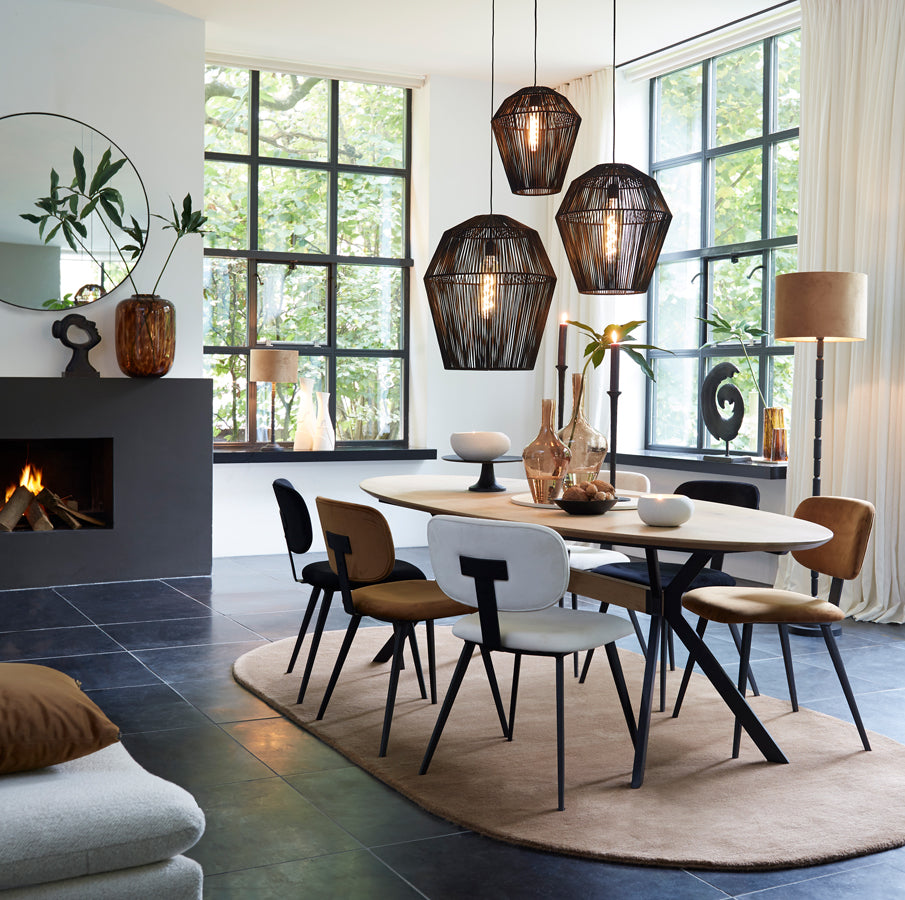 Elegant Matte Black Kabati Floor Lamp 147cm