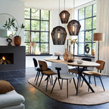 Elegant Matte Black Kabati Floor Lamp 147cm