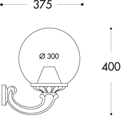Globe 300 Ofir 8.5W E27 LED CCT, Wall Globe, Black/Clear