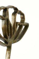 Antique Bronze Poppy Design Ornament with Base - 28x8.5x45 cm