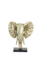 Elegant Light Gold Elephant Ornament on Base - 30x15x35.5 cm