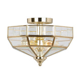 Elegant Old Park Semi-Flush Ceiling Light in Polished Brass