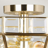 Elegant Old Park Semi-Flush Ceiling Light in Polished Brass