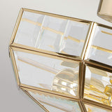 Elegant Old Park Semi-Flush Ceiling Light in Polished Brass