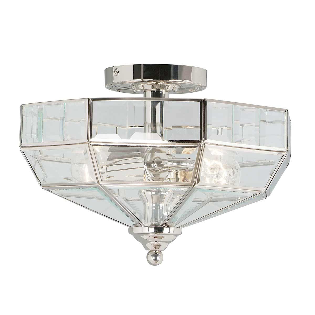 Old Park Semi-Flush Light in Polished Nickel Finish