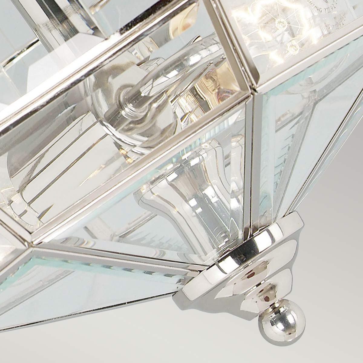 Old Park Semi-Flush Light in Polished Nickel Finish
