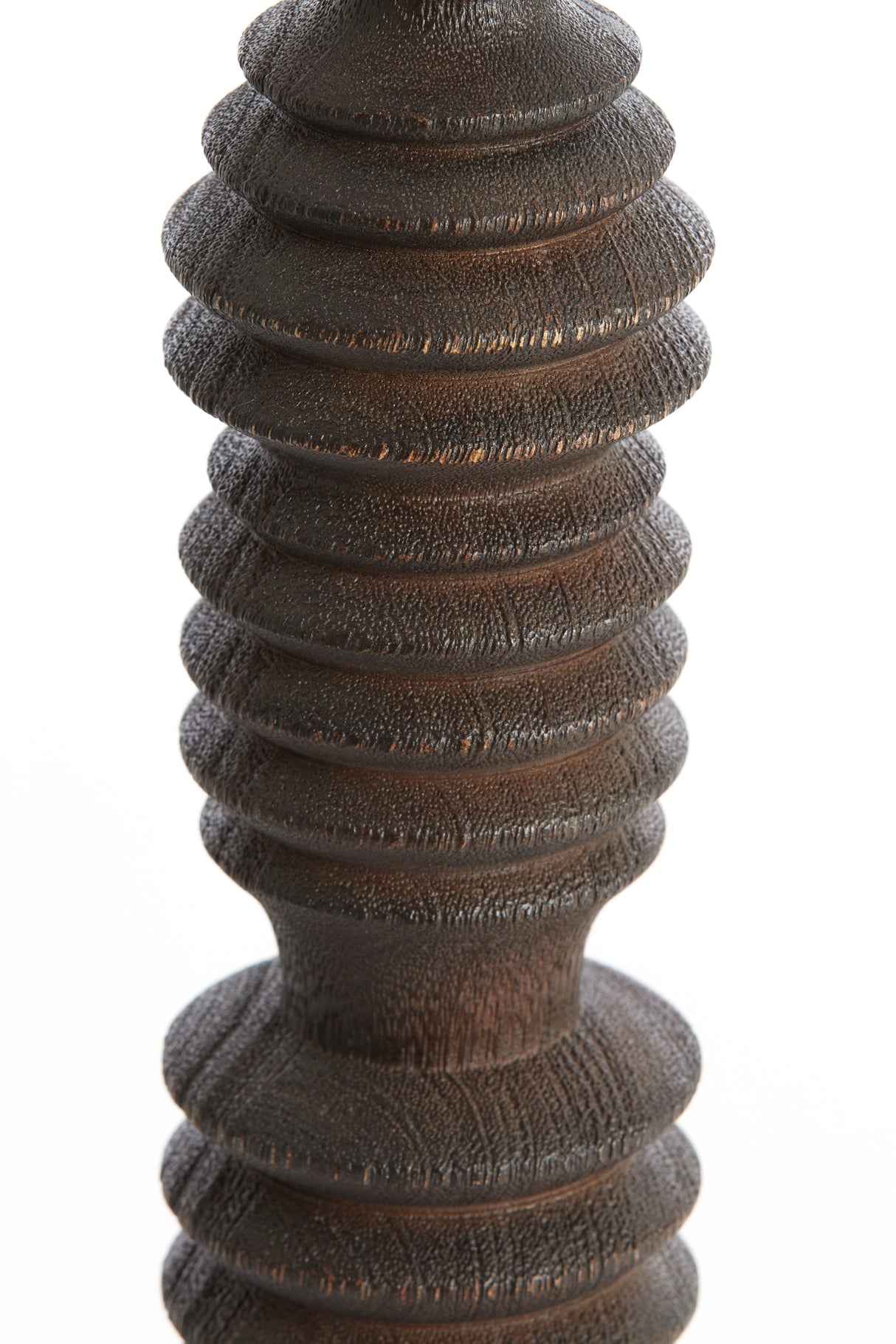 Elegant Dark Brown Wood Candle Holder - 7.5x45.5 cm