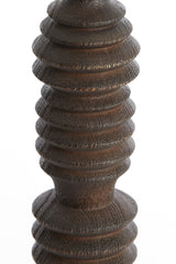Elegant Dark Brown Wood Candle Holder - 7.5x45.5 cm