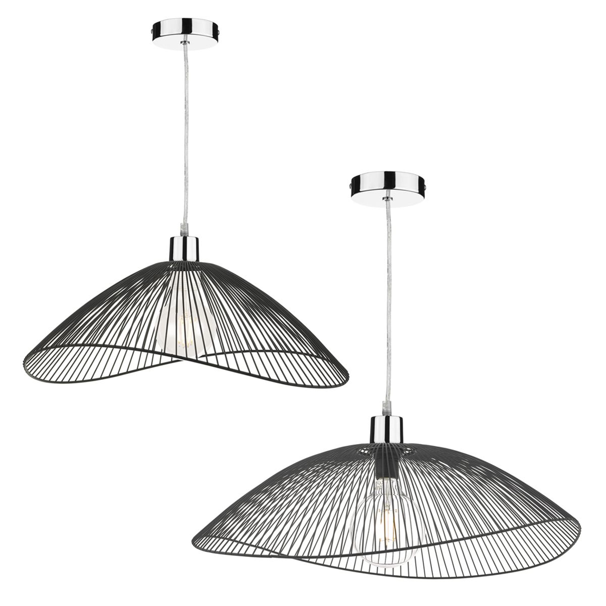 Onza Wire Easy Fit Pendant Shades Black (Twin Pack)