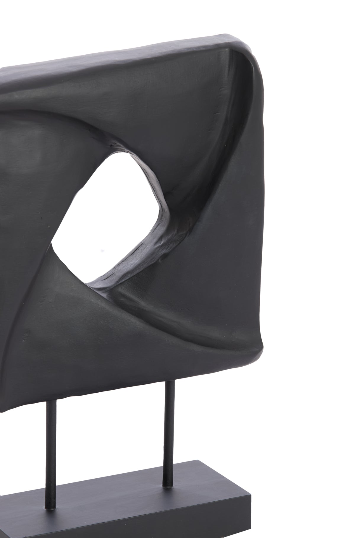 Elegant Black Wooden Ornament on Base - 26x9x38.5 cm