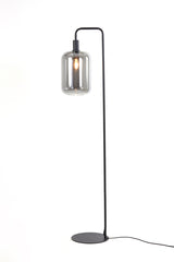 Elegant Lekar Black Floor Lamp with Smoked Glass, 35.5x28x155 cm