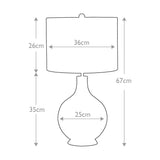 Luminous Glass Sphere Table Lamp with Cream Linen Shade