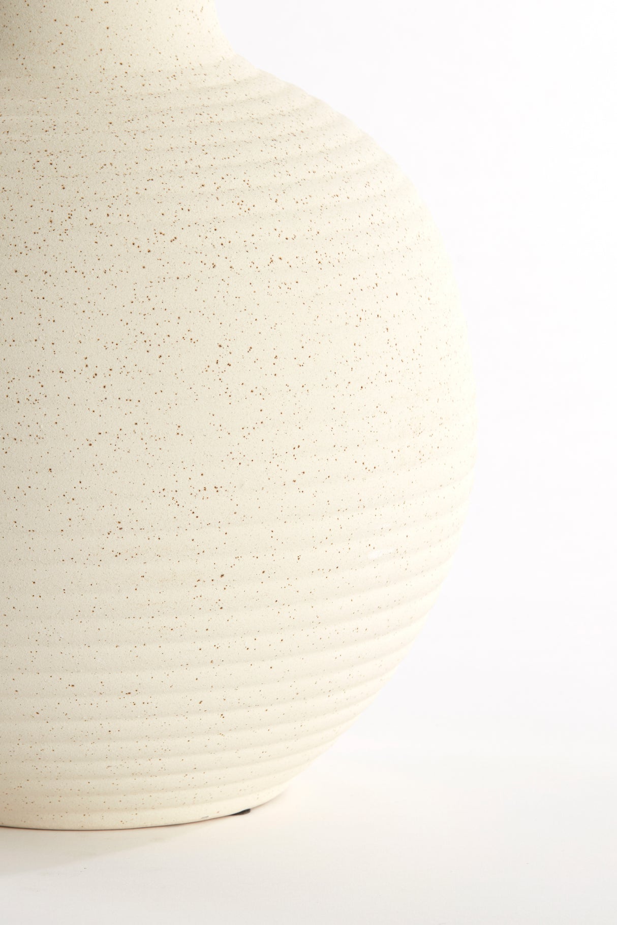 Elegant Ulloa Ceramics Vase in Matte Cream Finish, 42cm Height